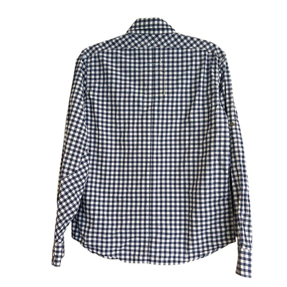 G-Star RAW Blue & White Gingham Button-Down Shirt Men’s Sz L Cotton Long Sleeve - Picture 3 of 9
